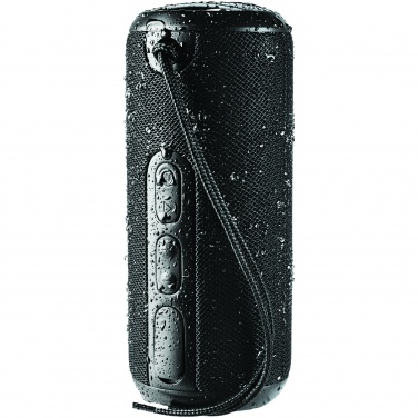 Logo trade promotional items image of: Rugged fabric waterproof Bluetooth® speaker, black