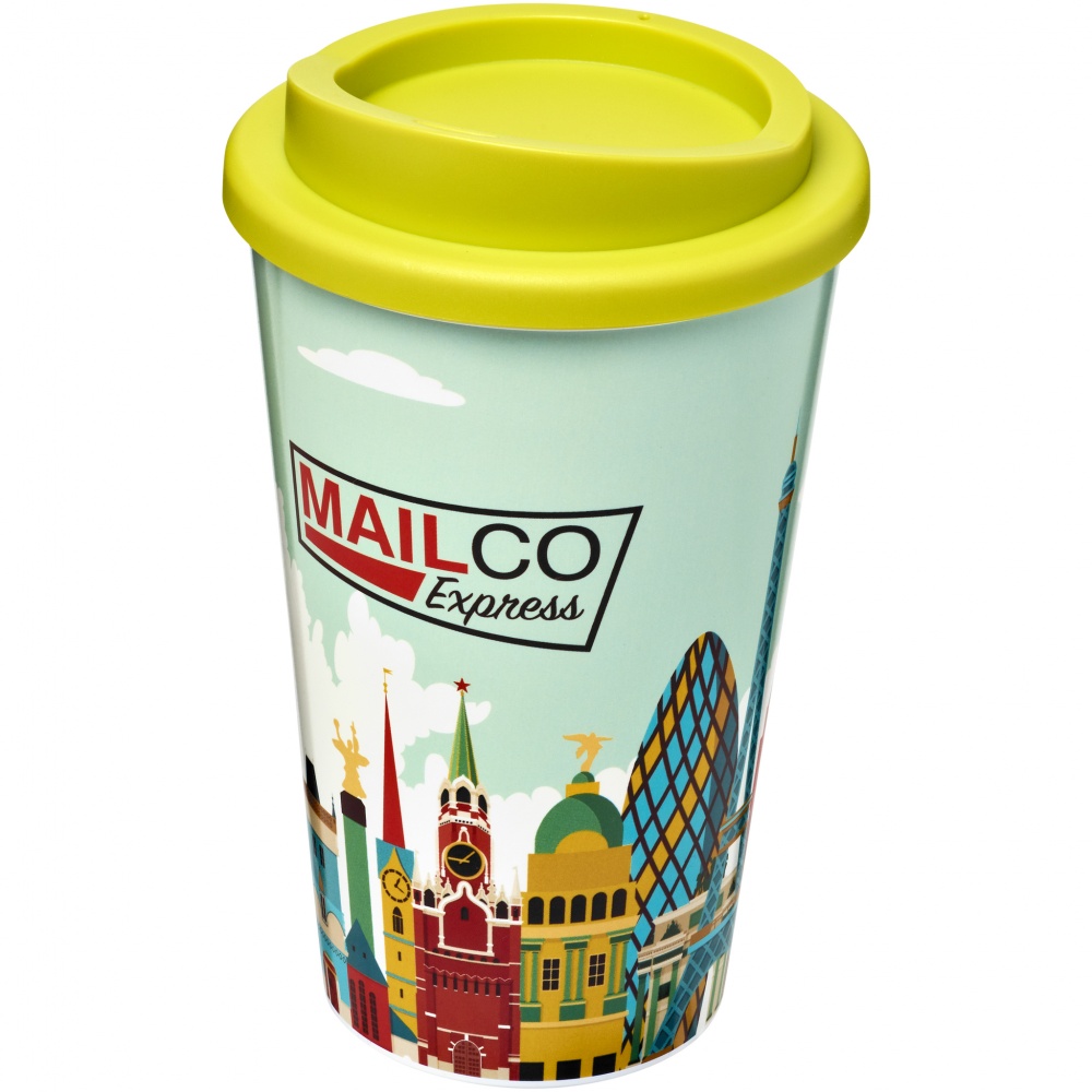 Logo trade promotional products image of: Brite-Americano® 350 ml insulated tumbler, yellow
