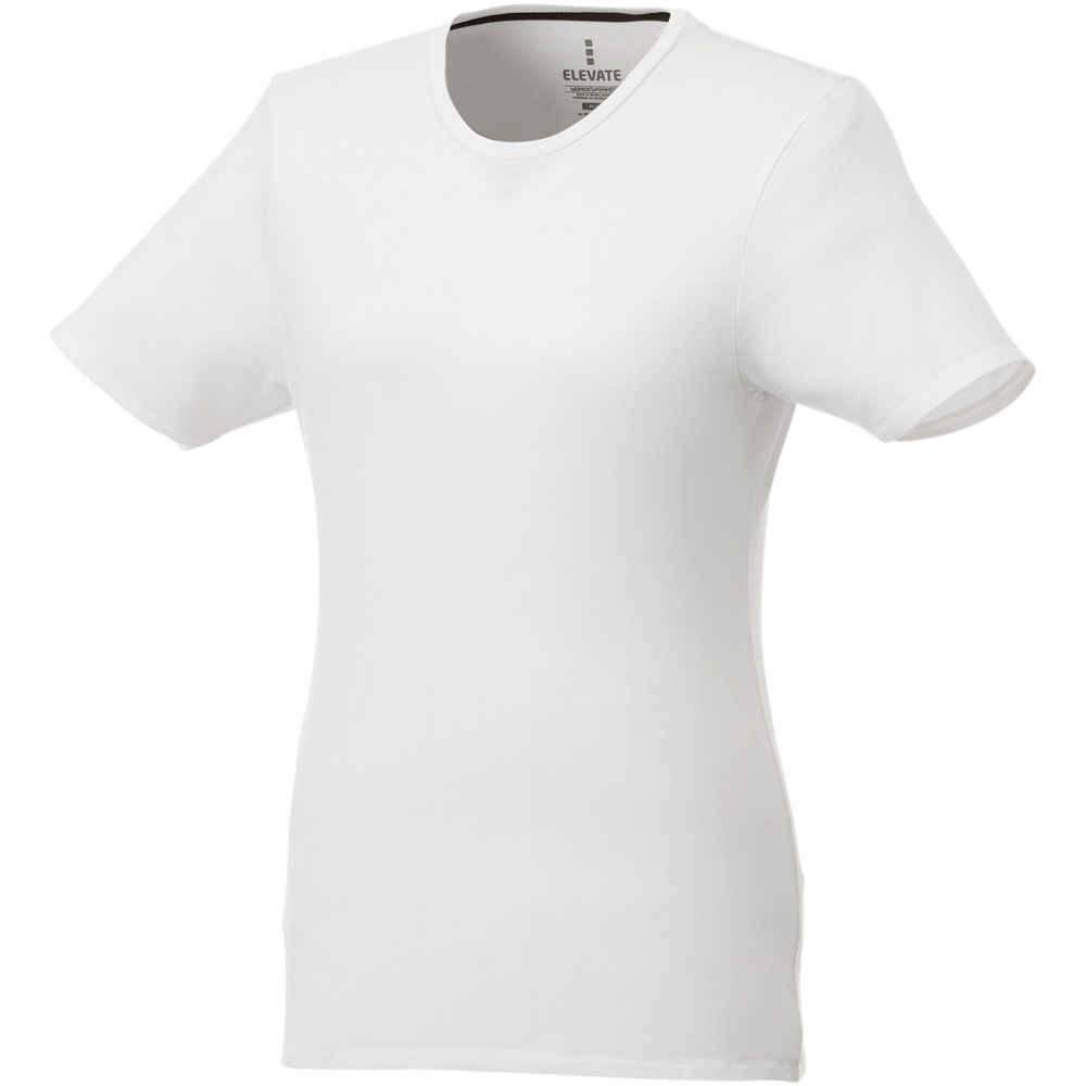 Logo trade advertising products image of: Balfour short sleeve women's organic t-shirt, White