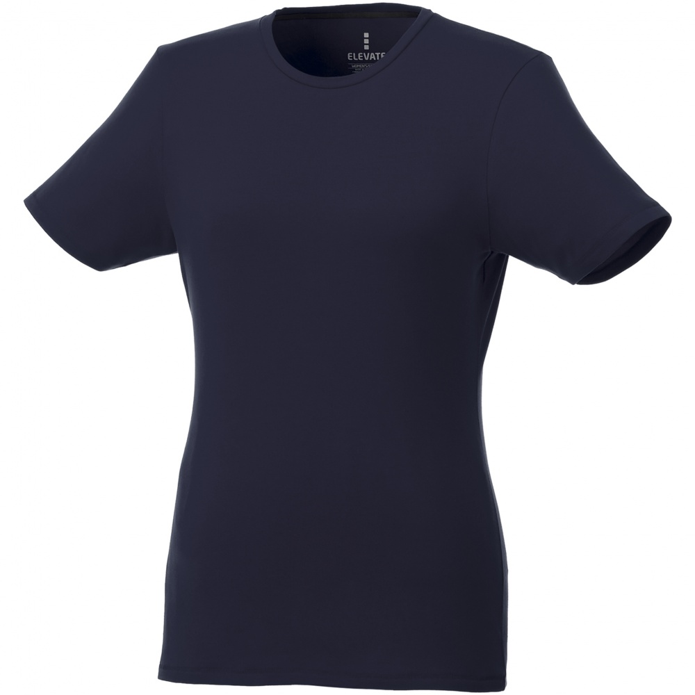 Logo trade business gifts image of: Balfour short sleeve women's organic t-shirt, Navy Blue