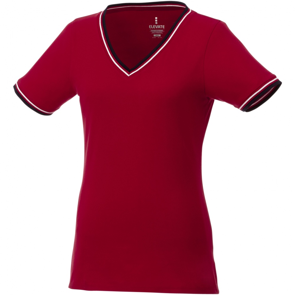 Logo trade promotional merchandise picture of: Elbert short sleeve women's pique t-shirt, red