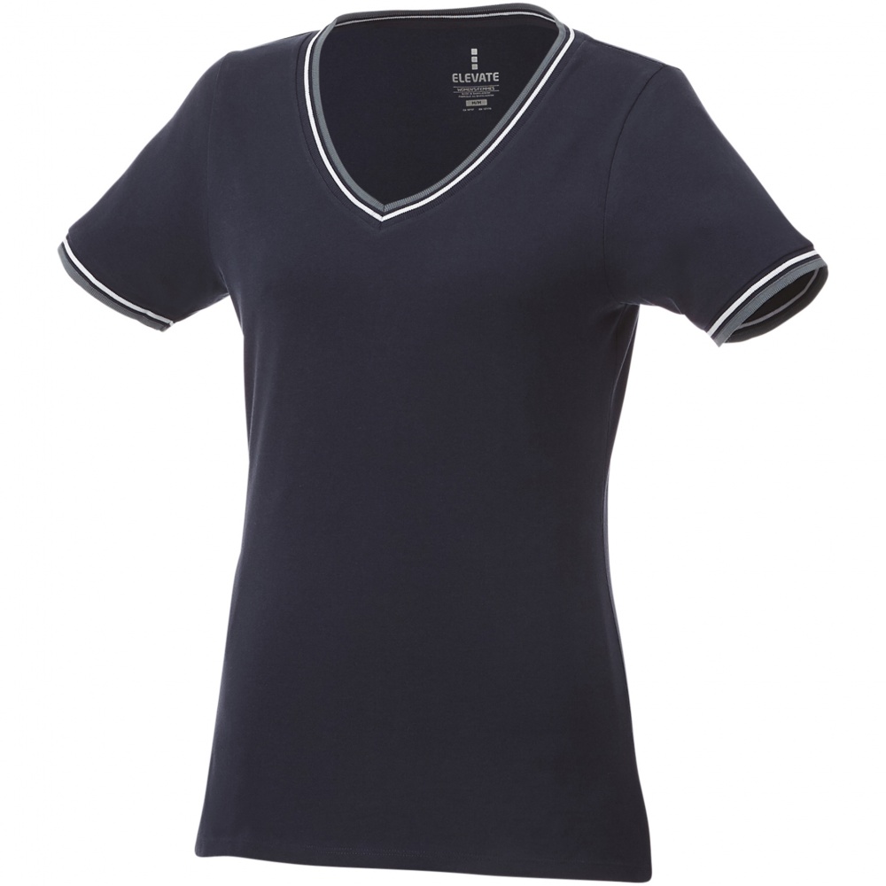 Logotrade corporate gift image of: Elbert short sleeve women's pique t-shirt, dark blue