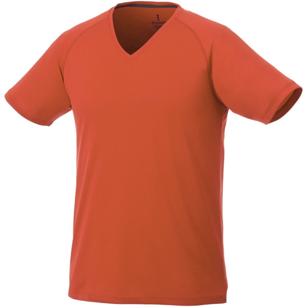 Logo trade promotional giveaways image of: Amery men's cool fit v-neck shirt, oranssi