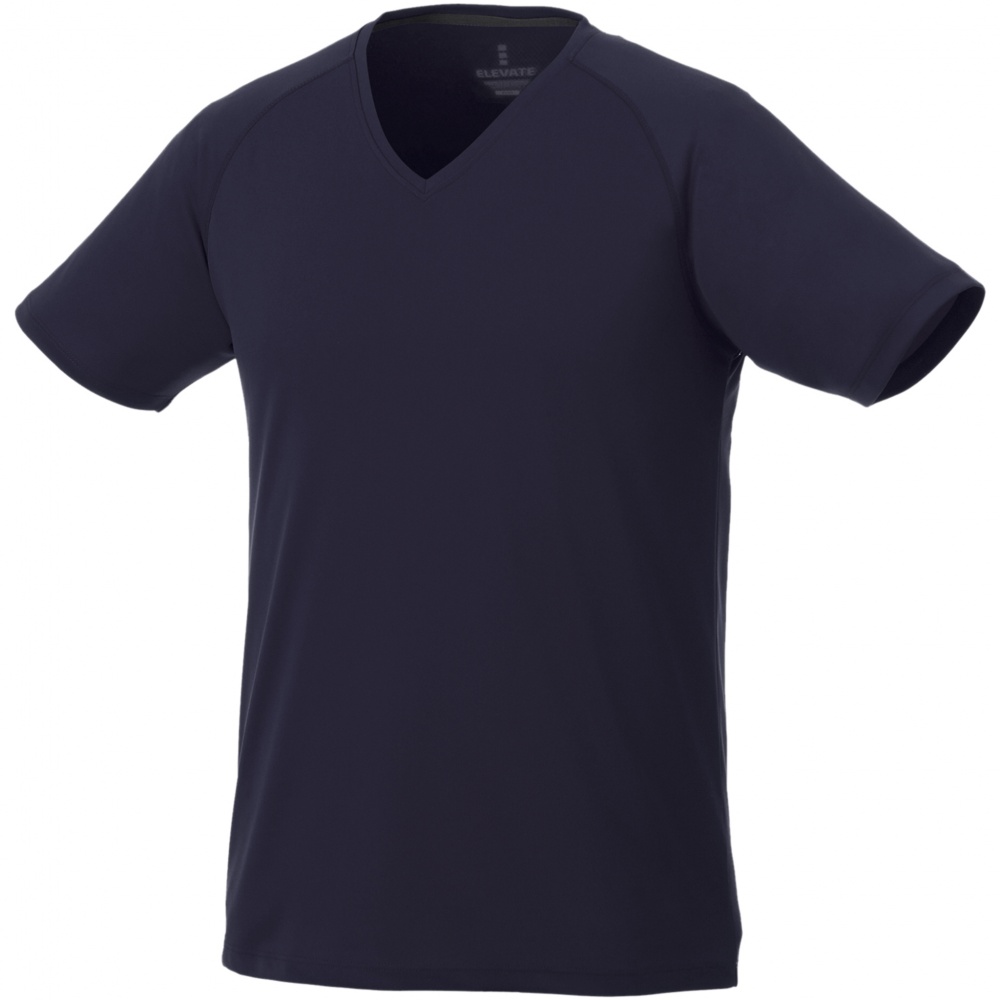 Logo trade promotional merchandise image of: Amery men's cool fit v-neck shirt, navy