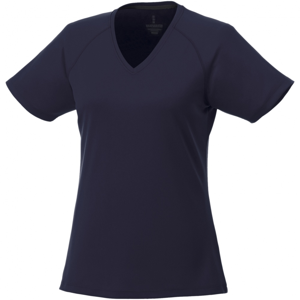 Logo trade promotional product photo of: Amery women's cool fit v-neck shirt, navy blue