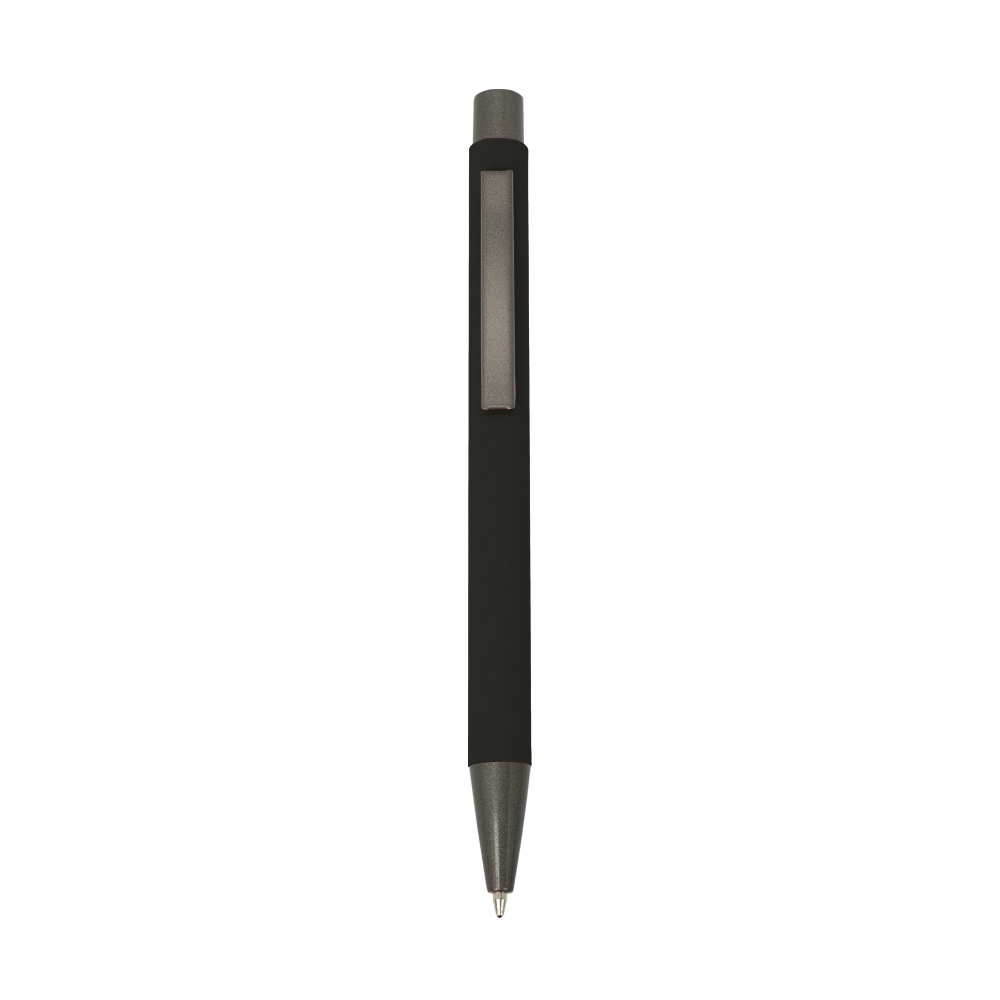 Logotrade promotional products photo of: Rubberized soft touch ball pen, black