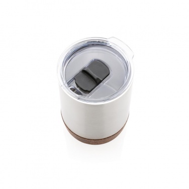 Logo trade promotional merchandise photo of: Cork small vacuum coffee mug, silver