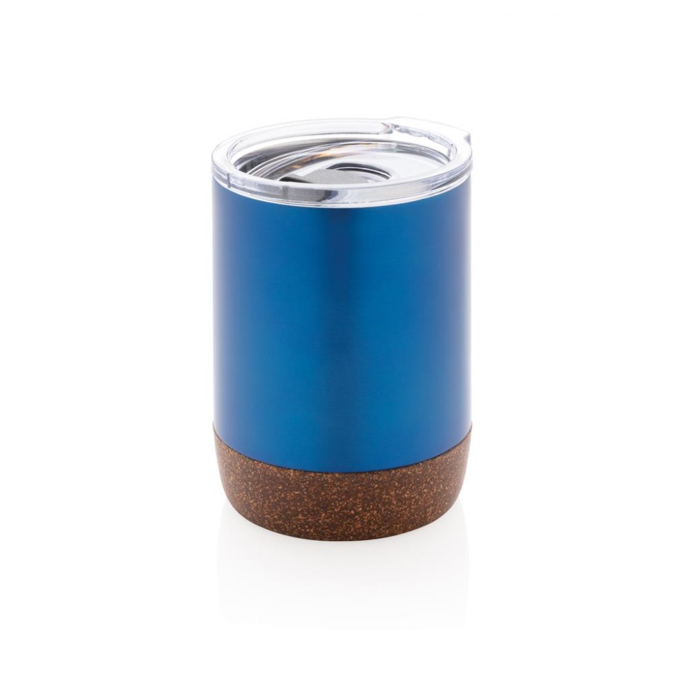 Logo trade corporate gifts image of: Cork small vacuum coffee mug, blue