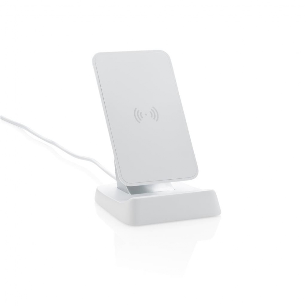 Logo trade advertising products picture of: 10W Wireless fast charging stand, white