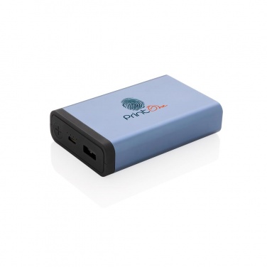 Logo trade corporate gifts picture of: 10.000 mAh Aluminum pocket powerbank, blue