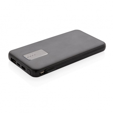 Logotrade promotional giveaways photo of: 10.000 mAh powerbank with integrated cable, black
