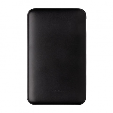 Logo trade promotional gifts image of: 5.000 mAh Pocket Powerbank with integrated cables, black