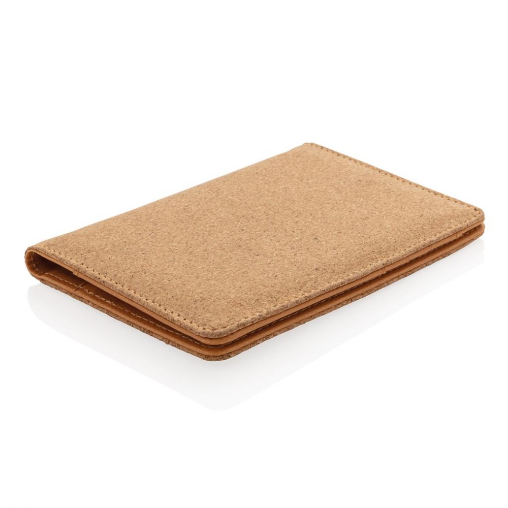 Logo trade advertising product photo of: ECO Cork secure RFID passport cover, brown