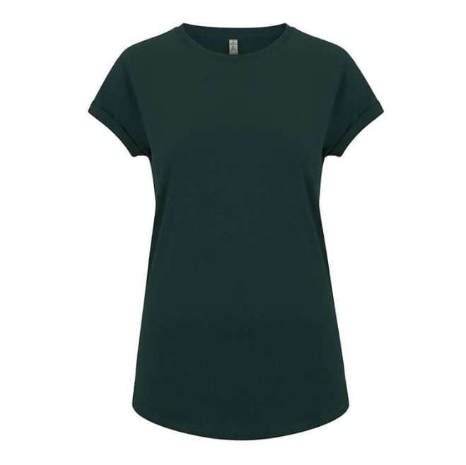 Logotrade promotional merchandise picture of: Salvage women´s rolled sleeve t-shirt, bottle green