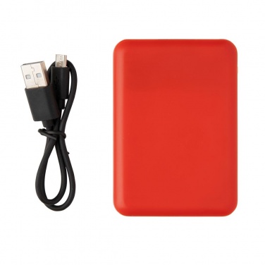 Logo trade advertising products picture of: High Density 5.000 mAh Pocket Powerbank, red