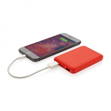 Logotrade promotional giveaway picture of: High Density 5.000 mAh Pocket Powerbank, red