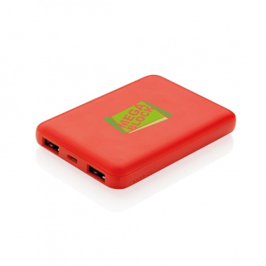 Logotrade promotional item picture of: High Density 5.000 mAh Pocket Powerbank, red