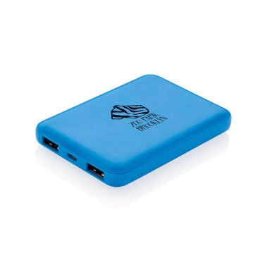 Logo trade promotional gifts image of: High Density 5.000 mAh Pocket Powerbank, blue
