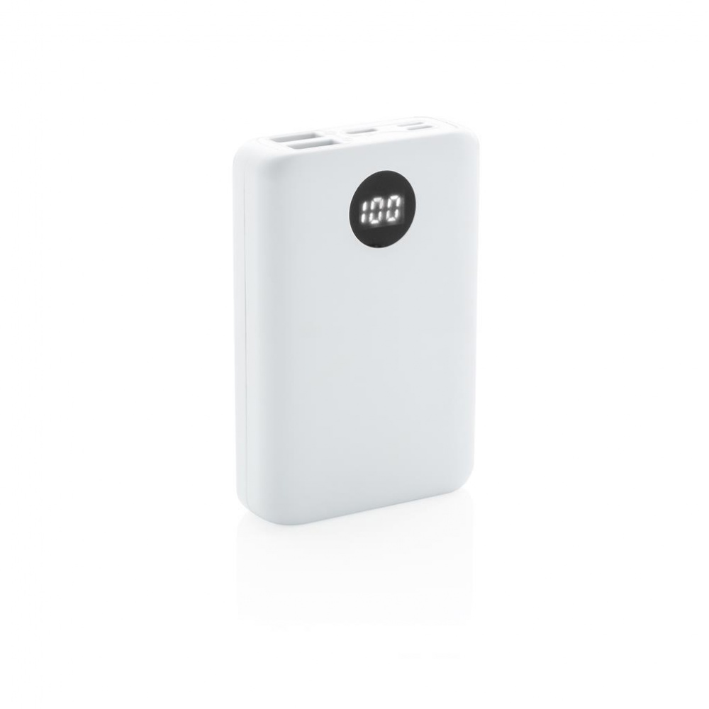 Logotrade corporate gift image of: 10.000 mAh pocket powerbank with triple input, white