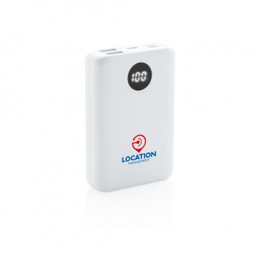 Logotrade promotional merchandise photo of: 10.000 mAh pocket powerbank with triple input, white