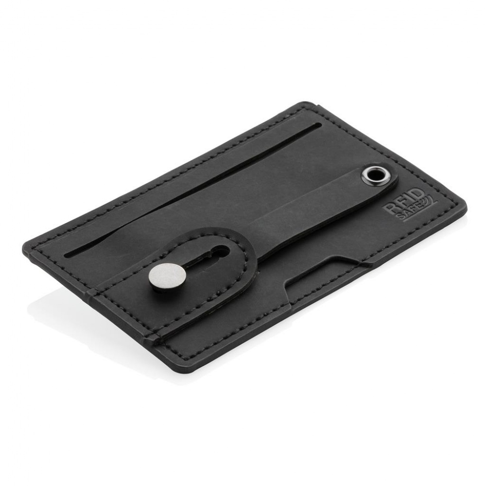 Logo trade business gifts image of: 3-in-1 Phone Card Holder RFID, black