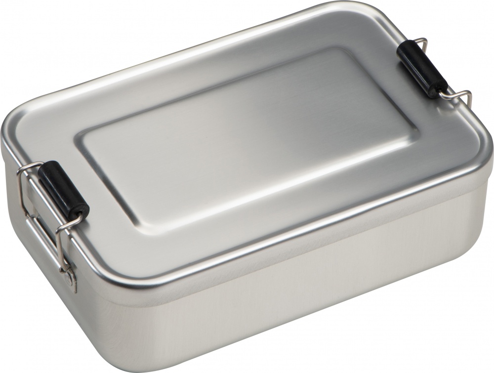 Logo trade corporate gift photo of: Lunch box aluminum, grey