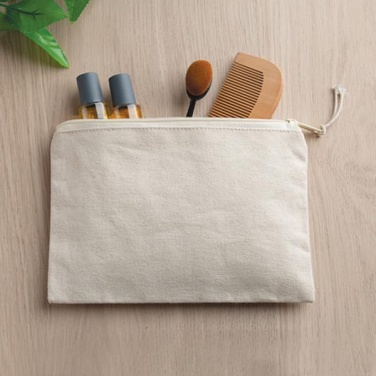 Logo trade promotional items image of: Cotton canvas case, Beige