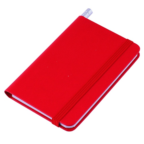 Logo trade business gifts image of: Notebook A7, Red