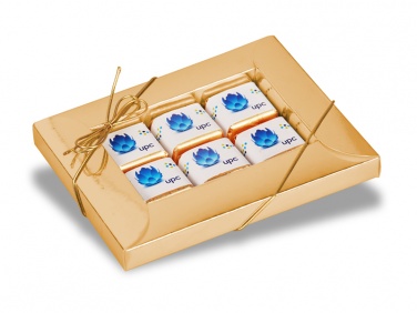 Logo trade promotional giveaways image of: Square chocolates frame box
