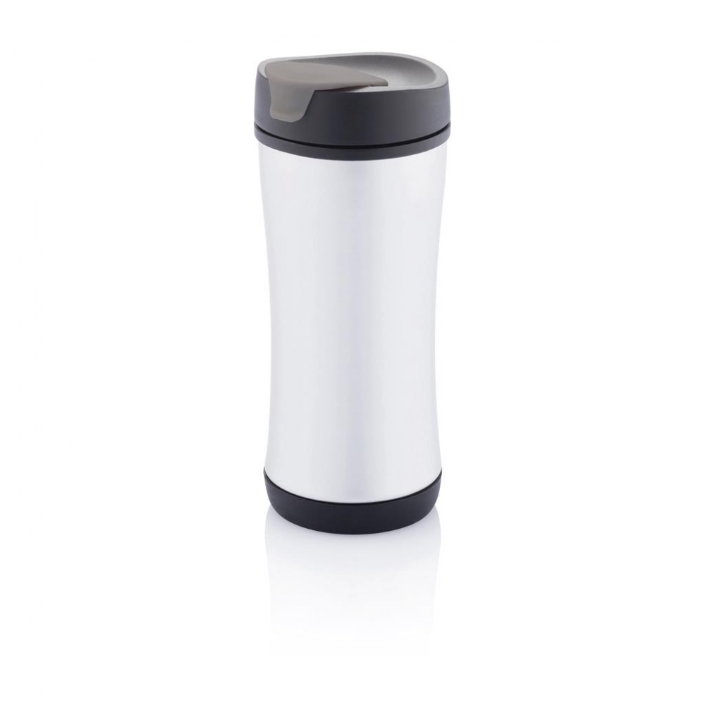 Logotrade promotional merchandise picture of: Boom mug, grey/black with personalized name and sleeve in a gift wrap