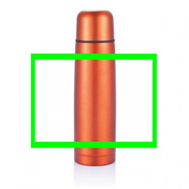 Logo trade advertising products picture of: Stainless steel flask, orange, personalized name, sleeve, gift wrap