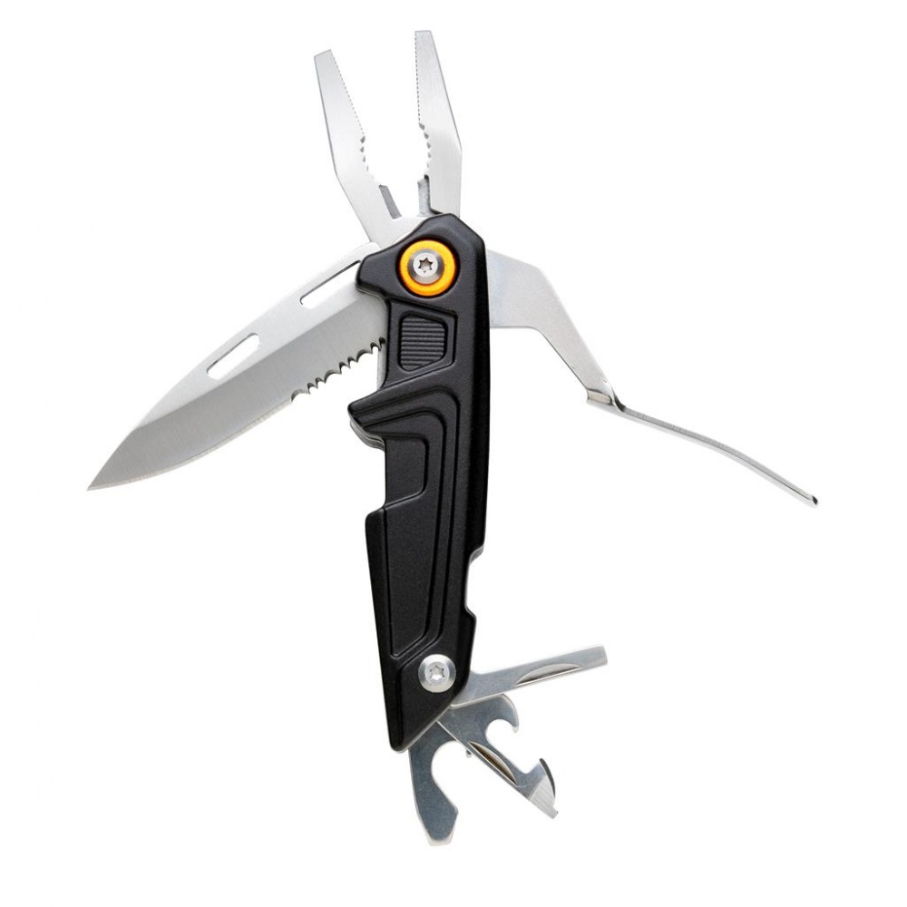 Logo trade promotional giveaway photo of: Multitool with bit set, black, personalized name, sleeve, gift wrap
