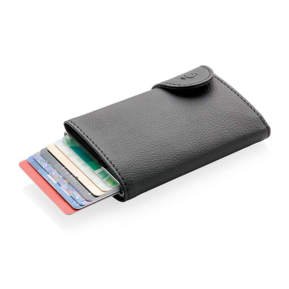 Logo trade promotional merchandise photo of: C-Secure RFID card holder & wallet black with name, sleeve, gift wrap