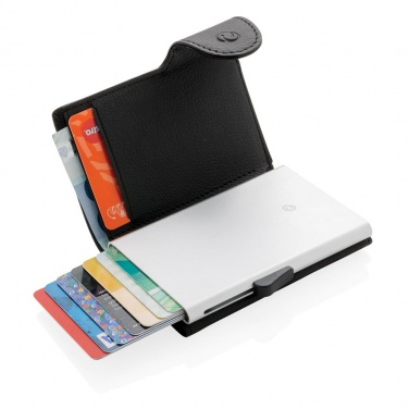 Logotrade promotional merchandise image of: C-Secure RFID card holder & wallet black with name, sleeve, gift wrap