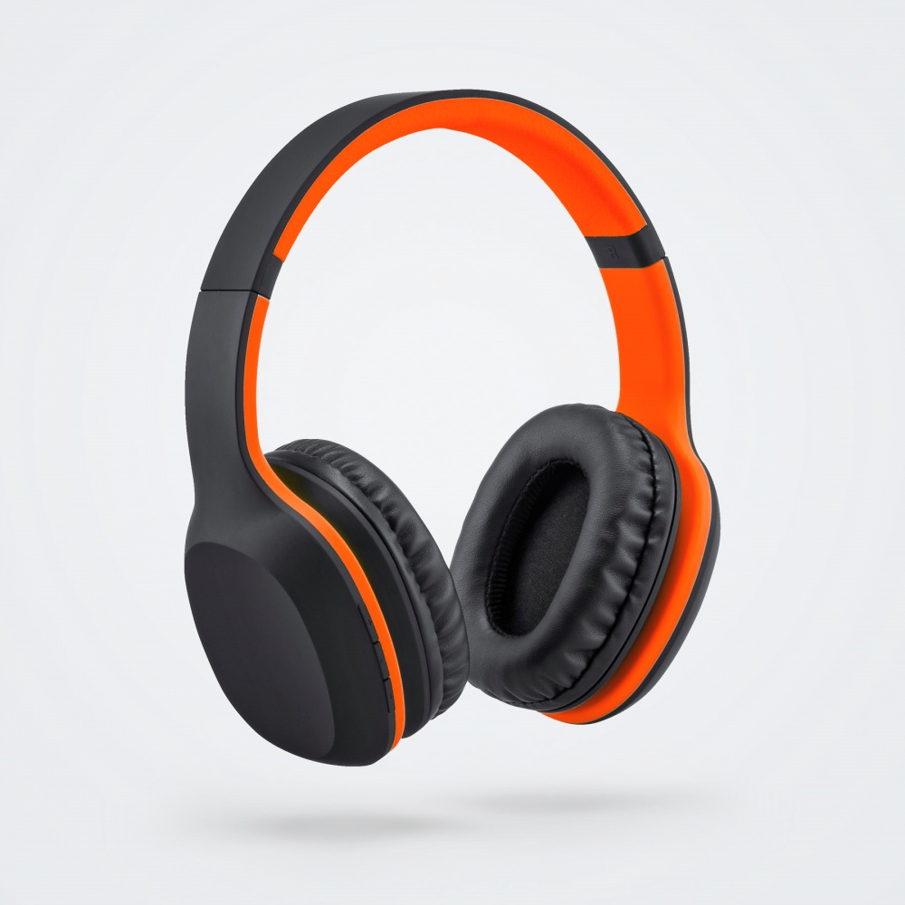 Logo trade promotional gifts image of: Wireless headphones Colorissimo, orange