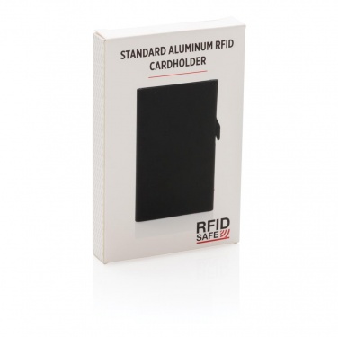 Logo trade corporate gifts picture of: Standard aluminium RFID cardholder, black