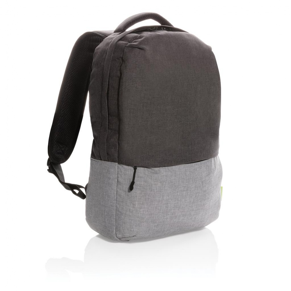 Logotrade promotional product image of: Duo color RPET 15.6" RFID laptop backpack PVC free, grey