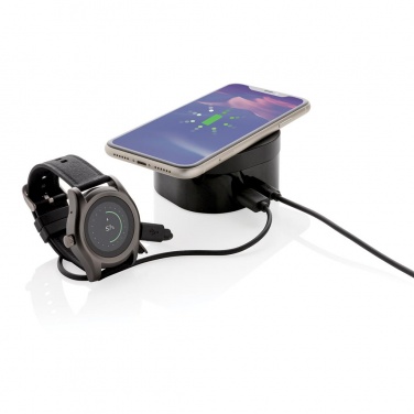 Logotrade promotional gifts photo of: Aria 5W Wireless Charging Digital Clock, black