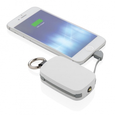Logotrade business gifts photo of: 1.200 mAh Keychain Powerbank with integrated cables, white