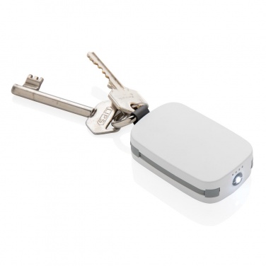 Logotrade promotional gift picture of: 1.200 mAh Keychain Powerbank with integrated cables, white
