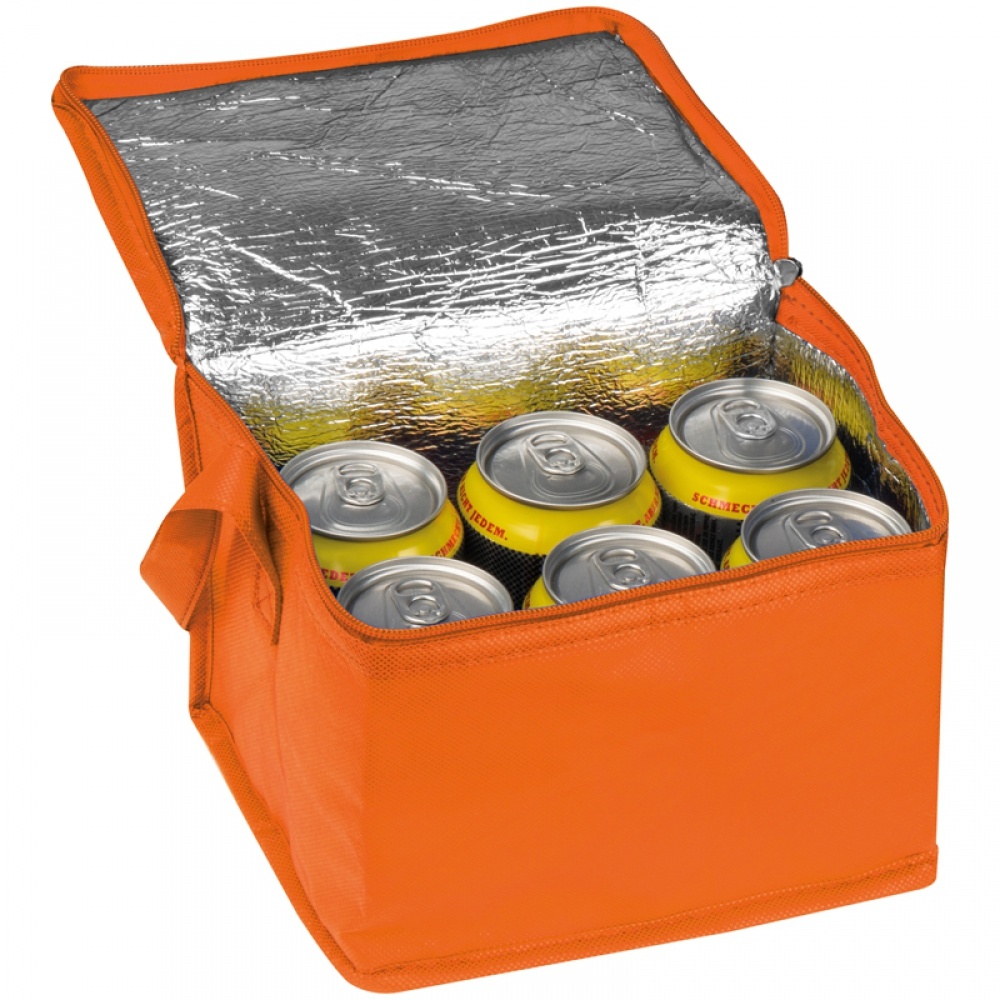 Logotrade advertising product image of: Non-woven cooling bag - 6 cans, Orange
