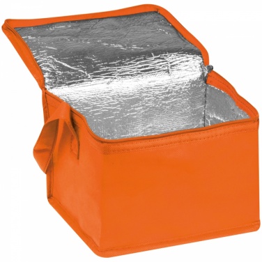 Logo trade promotional products image of: Non-woven cooling bag - 6 cans, Orange