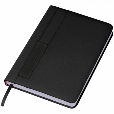 Logo trade promotional merchandise image of: Notebook with pocket A5, Black