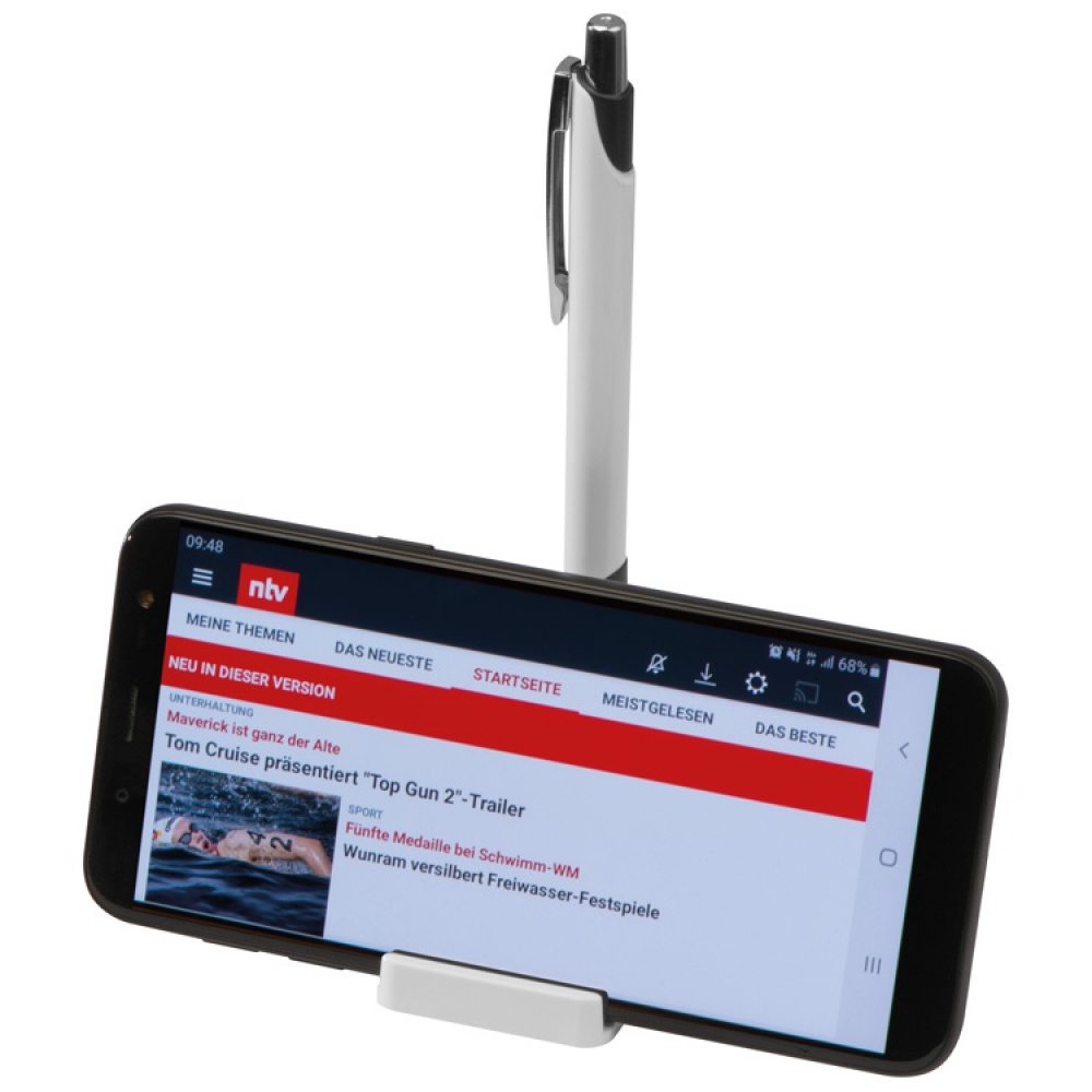 Logo trade promotional merchandise photo of: Mobile phone holder with magnetic function, includes metal ballpen
