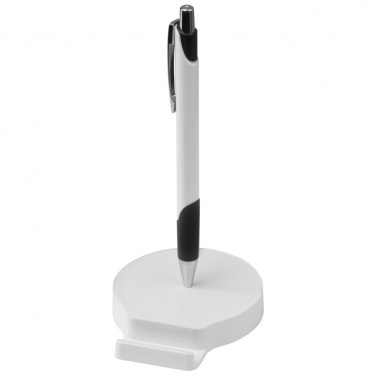 Logo trade advertising products image of: Mobile phone holder with magnetic function, includes metal ballpen