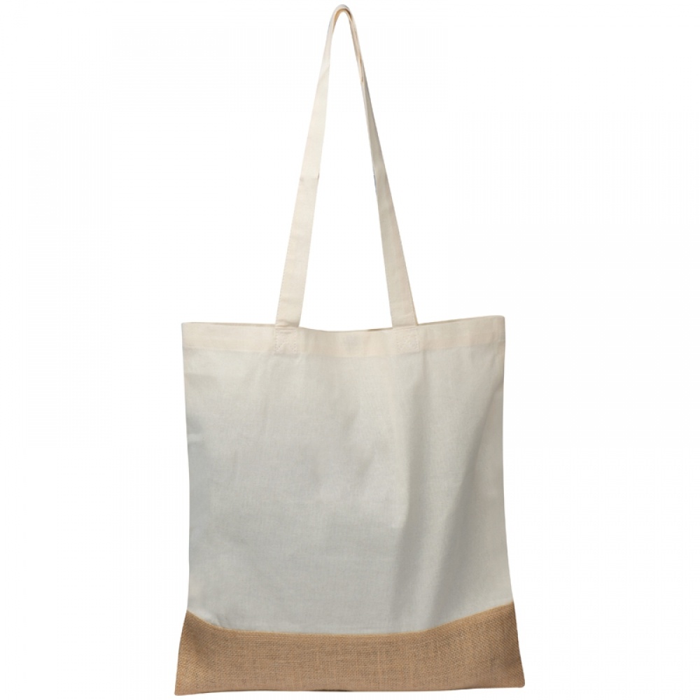Logo trade promotional products picture of: Carrying bag with jute bottom, White