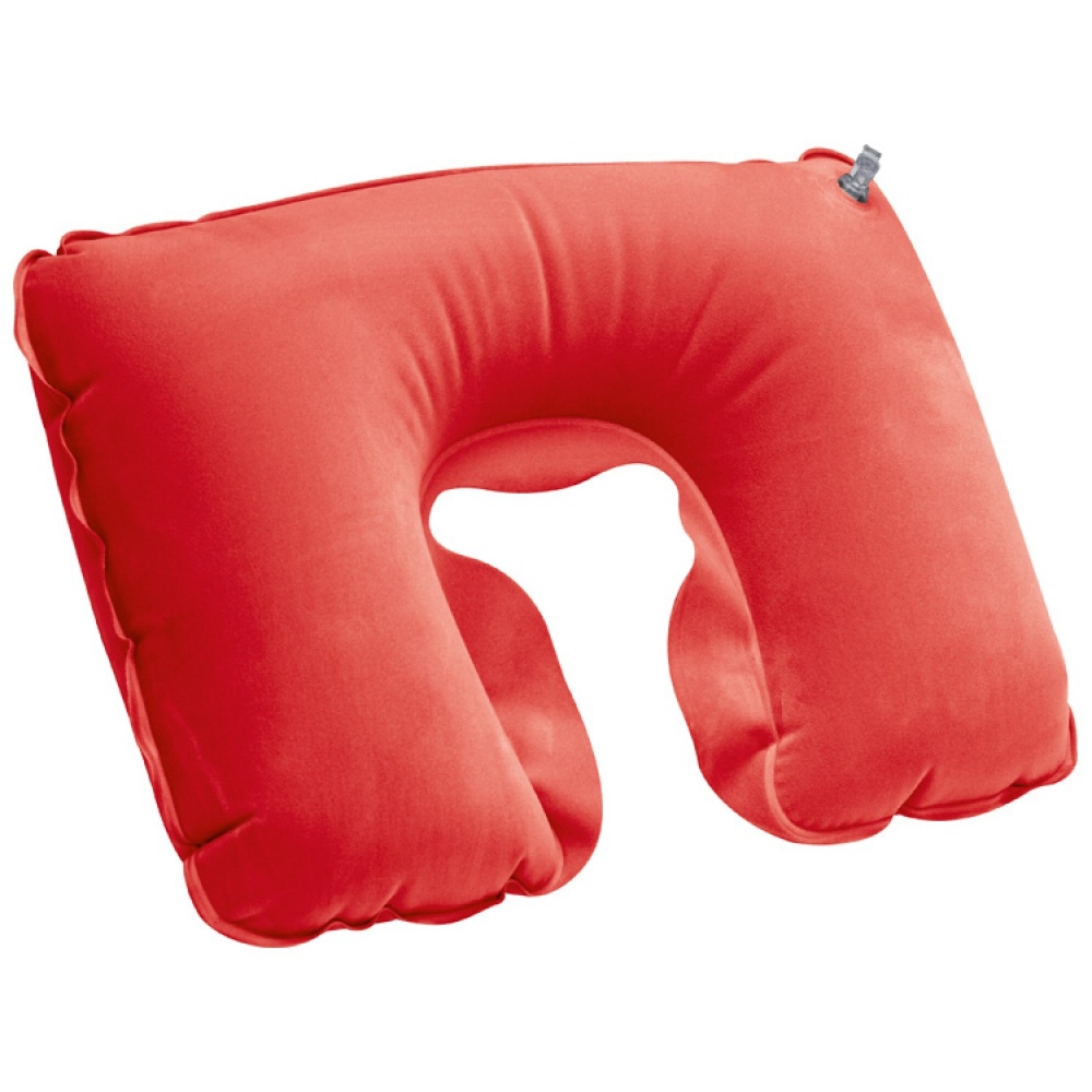 Logo trade promotional gifts picture of: Inflatable soft travel pillow, Red