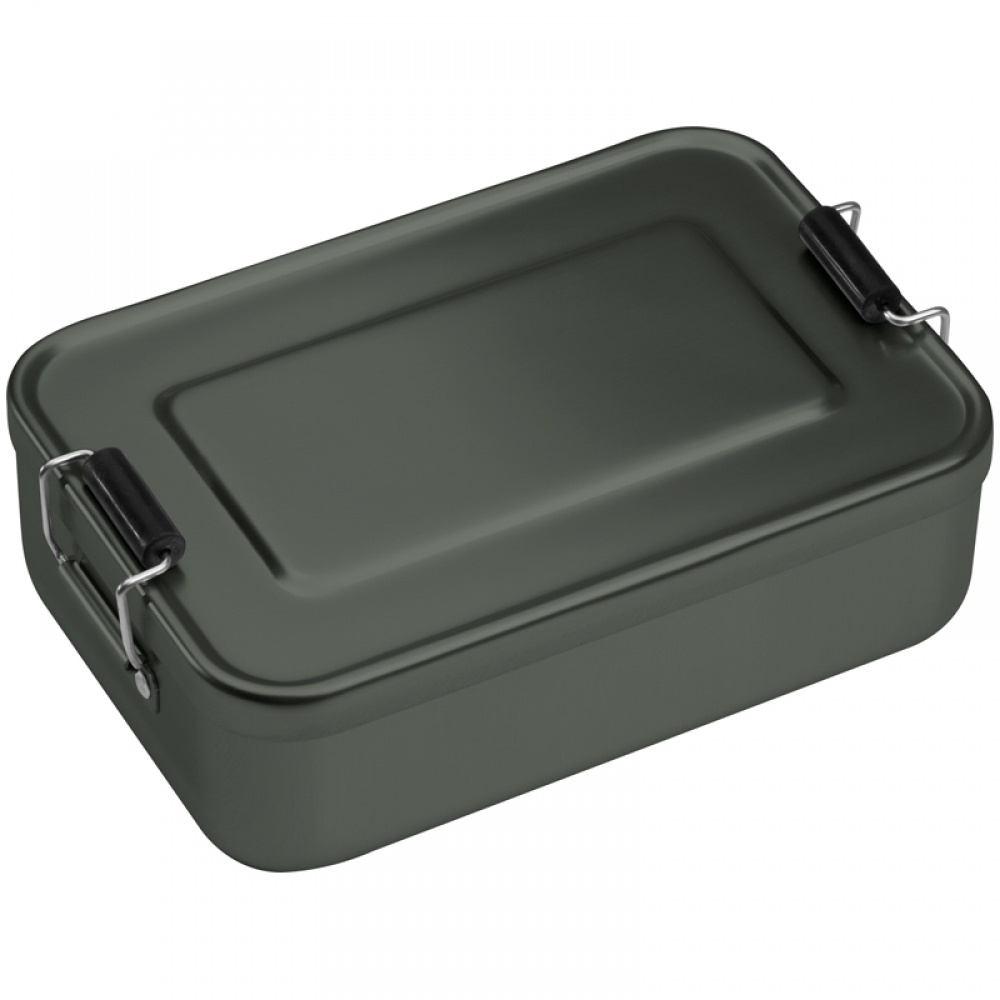Logotrade business gift image of: Aluminum lunch box with closure, Grey