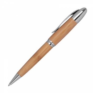 Logo trade promotional items picture of: Metal twist ballpen with bamboo coating, Beige