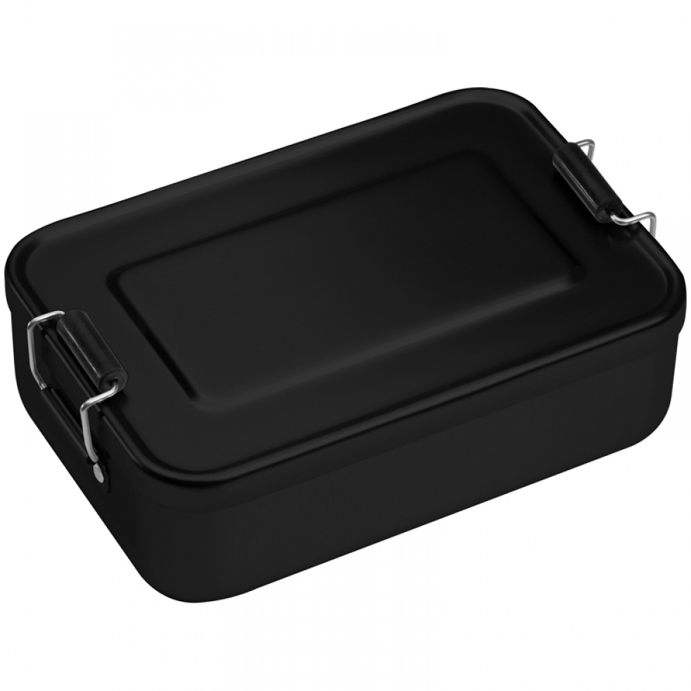 Logotrade promotional giveaways photo of: Aluminum lunch box with closure, Black